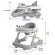 preview thumbnail 7 of 6, Adjustable Height Foldable Push Walker with Detachable Feeding and Music Trays - 23.6”L x 27.5”W x 21”H