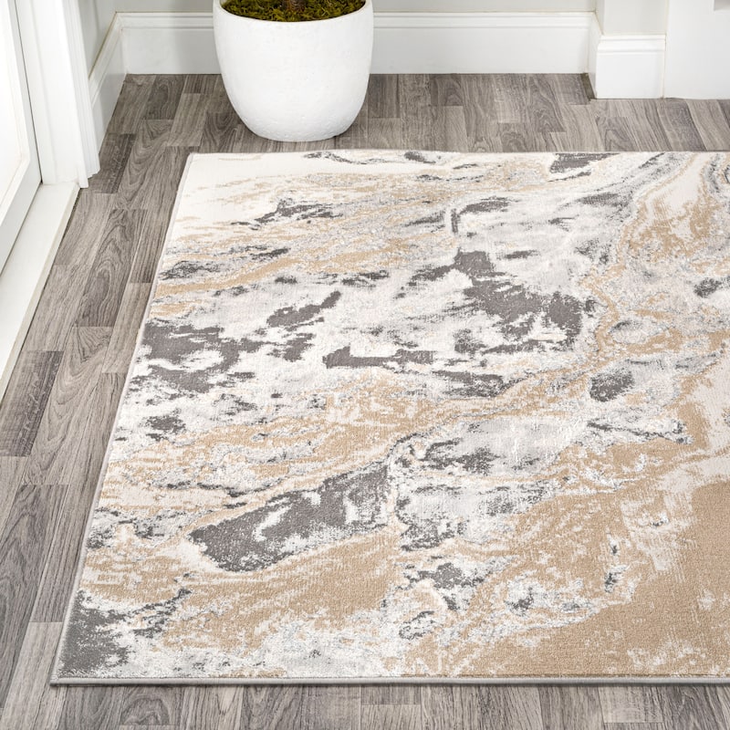 JONATHAN Y Batten Marbled Abstract Area Rug