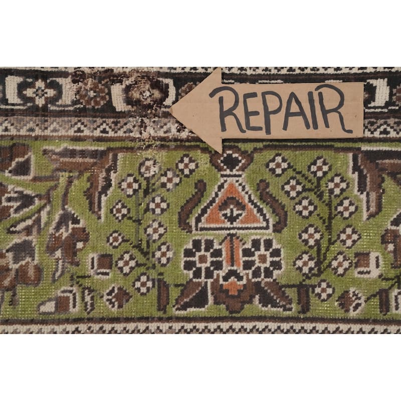 Hand Knotted Oriental 100% Wool Carpet Traditional Floral Purples Tabriz Area Rug - 11' 4'' X 8' 1''