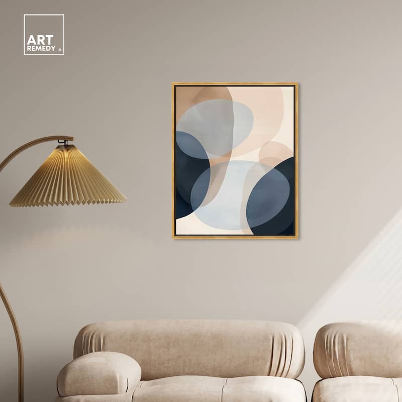 Art Remedy In My Thoughts Framed Abstract Shapes 1 Piece Canvas Wall Art