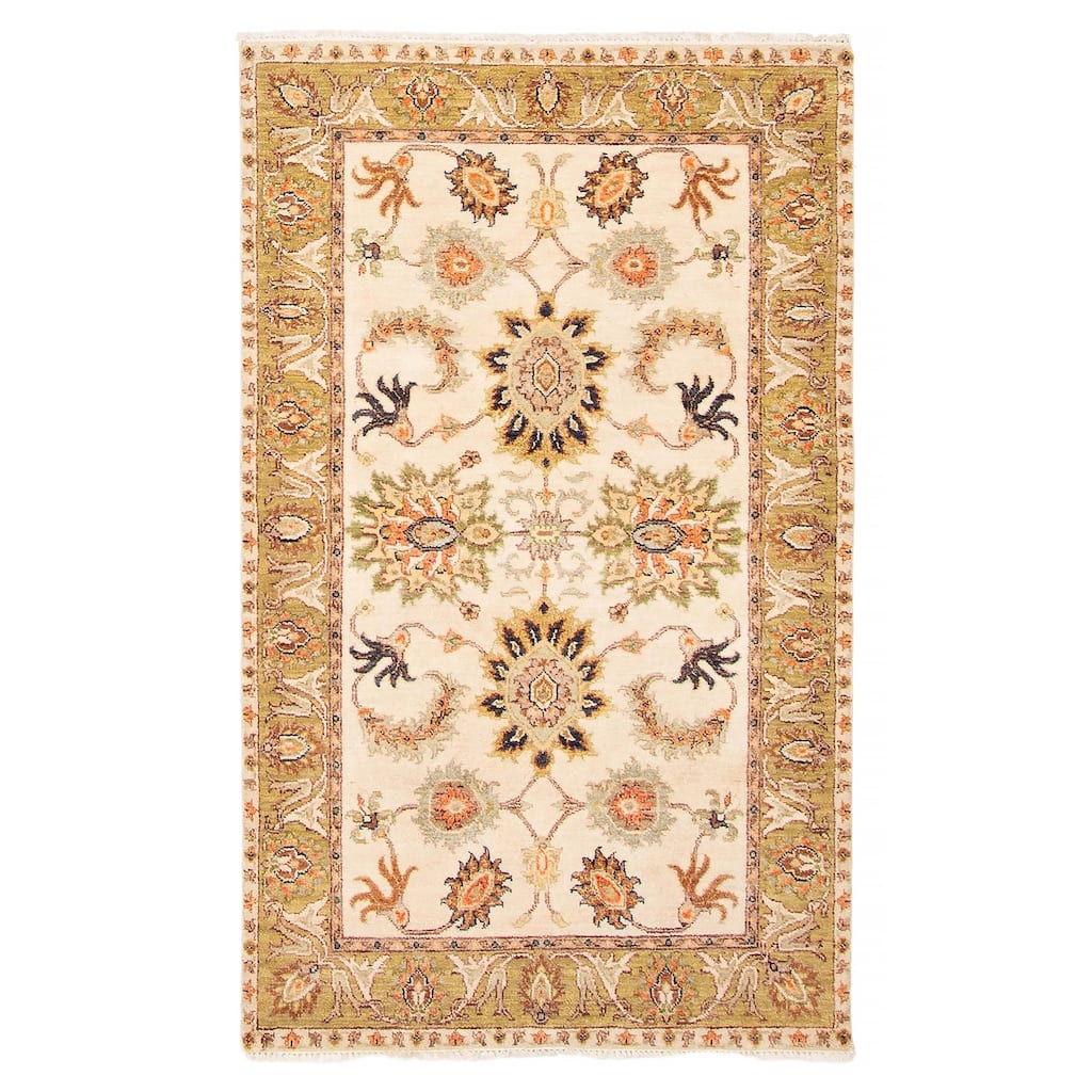 ECARPETGALLERY Hand-knotted Jamshidpour Cream Wool Rug - 3'1 x 5'2