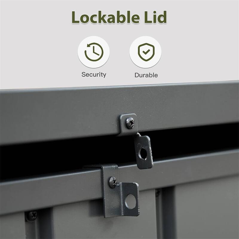 150 Gallon Outdoor Storage Deck Box Toy Storage Box Misc Storage Box with Side Handles Lockable Lid and Mobility Rollers
