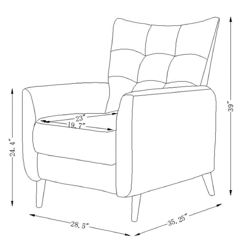 Aurora Comfy Recliner with Tufted Back Set of 2