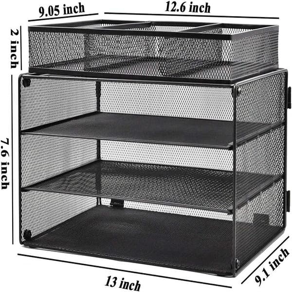3 Tier Mesh File Tray Desktop Paper - 13