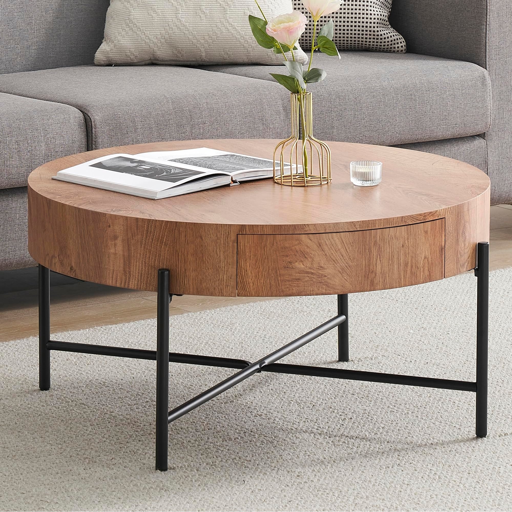 Circle Coffee Table with 2 Drawers - Bed Bath & Beyond - 40373889