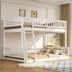 preview thumbnail 9 of 38, Harper&Bright Designs Full XL over Queen Bunk Bed with Ladder and Guardrails White - Queen