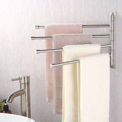 Wall Mounted Bathroom Swivel 4-Arm Towel Bar