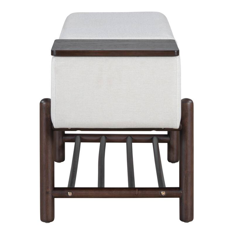 47.24 inches Upholstered Storage Bench Entryway Bench with Hidden Compartment