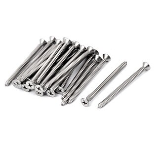 M4 2 X 60mm Flat Head Phillips Self Tapping Screw Fasteners Silver Tone M4 2 X 60mm Flat Head Phillips Self Tapping Screw Fasteners Silver Tone