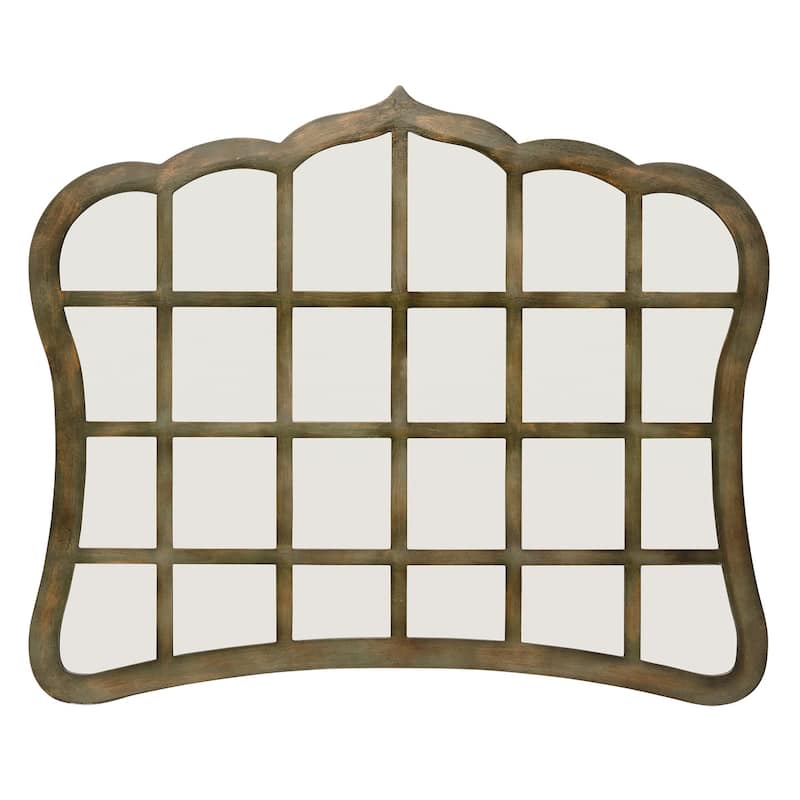 Alden Décor Vera Window Wood Mirror - Natural
