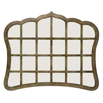 Alden Décor Vera Window Wood Mirror - Natural
