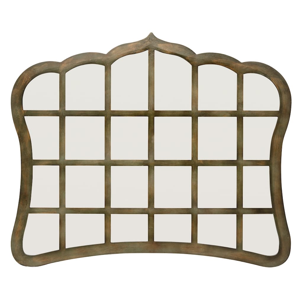 Alden Décor Vera Window Wood Mirror - Natural