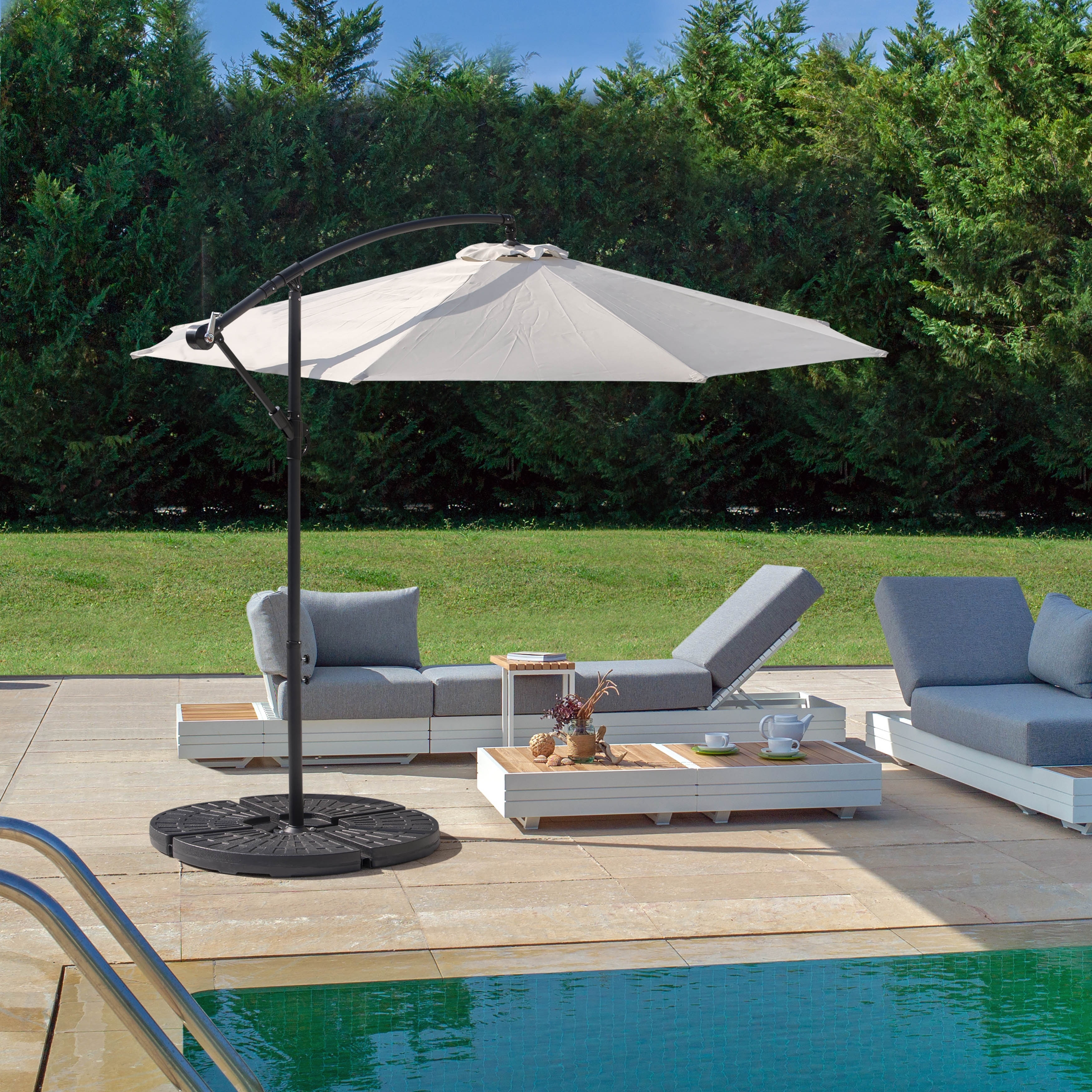escort patio umbrella cover dust-proof parasol cover with zipper 9-13ft Cantilever Umbrella Cover, Waterproof 420D Outdoor Parasol Cover  with Zipper & Rod LR1013-8