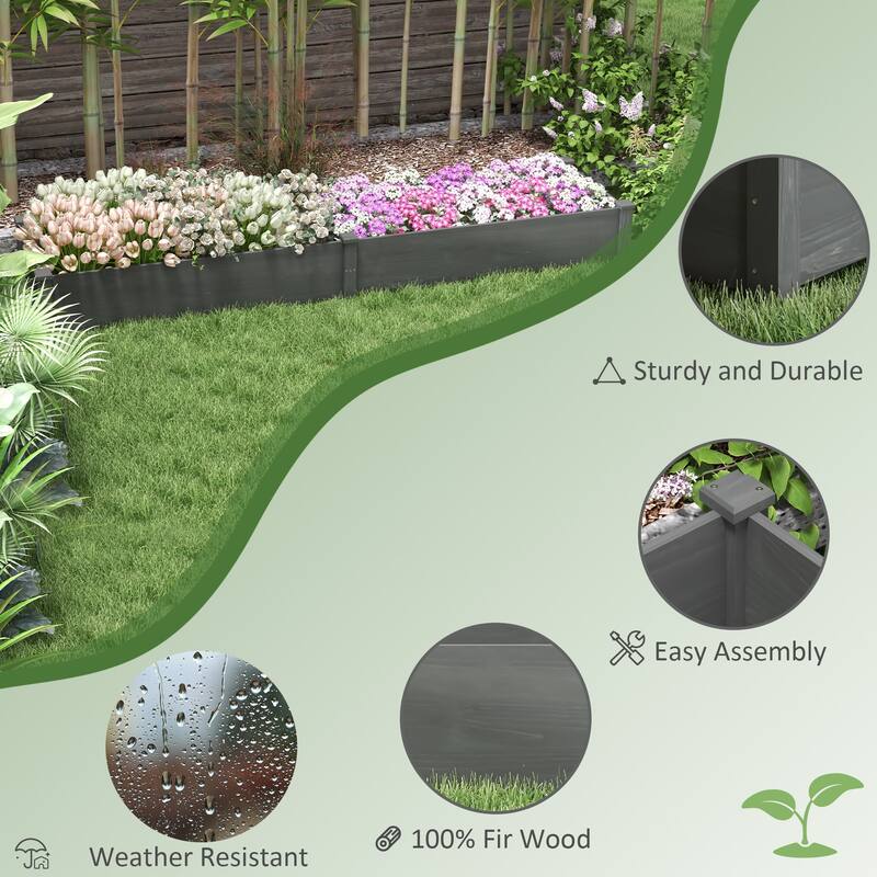 Elevated Planter Wooden Raised Garden Bed Kit with 2 Boxes