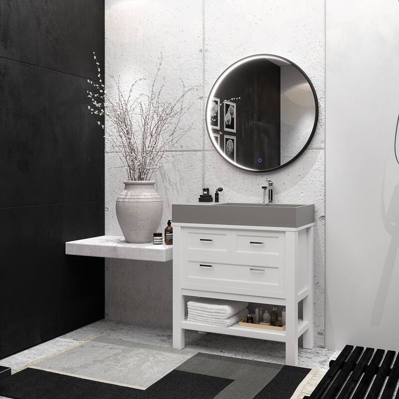 Amelia 36" - 72" Solid Surface Bathroom Vanity Top
