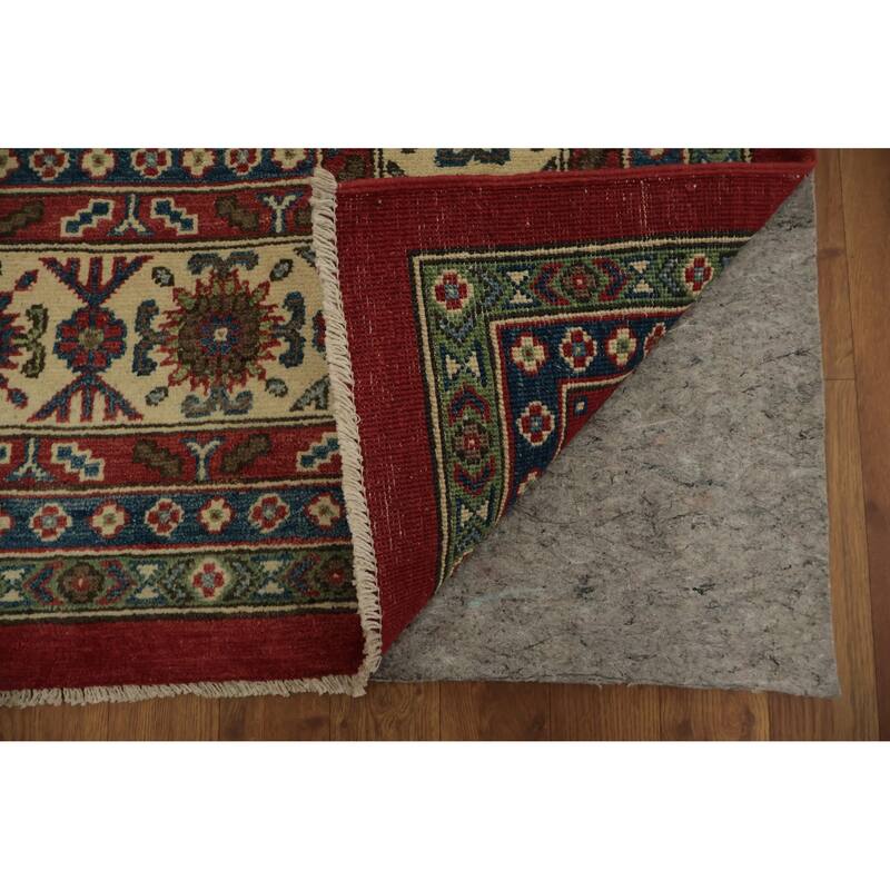 Hand Knotted Oriental 100% Wool Carpet Traditional Geometric Red Kazak Area Rug - 12' 0'' X 9' 0''