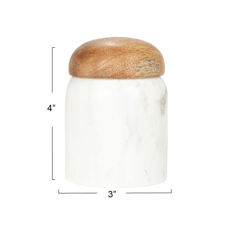 Marble and Mango Wood Pinch Pot with Lid