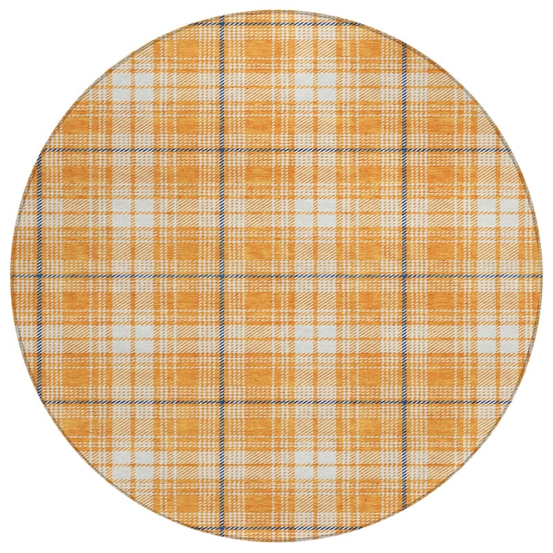 HomeRoots Plaid Transitional Rectangle Outdoor Rug