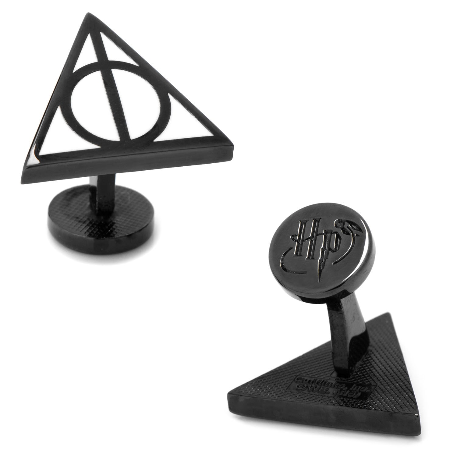 Shop Harry Potter Deathly Hallows Symbol Gunmetal Plated Cufflinks Overstock 18798983