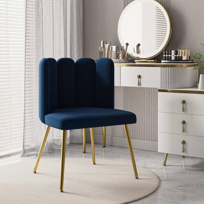 Anjela Side Chair with Tufted Back - NAVY
