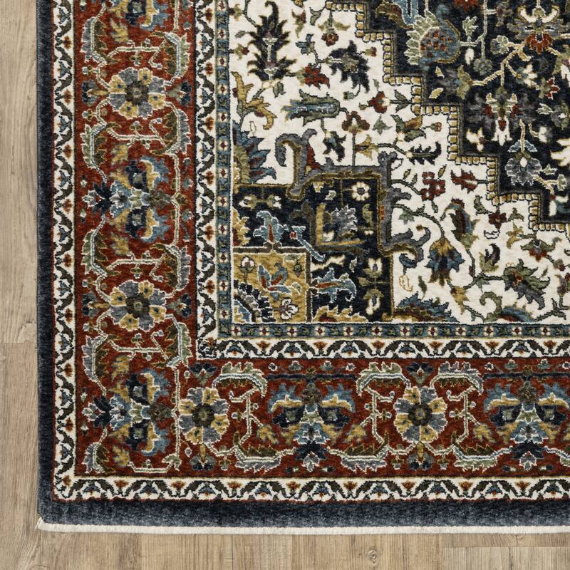 Style Haven Victoria Center Medallion Red/ Multi Area Rug