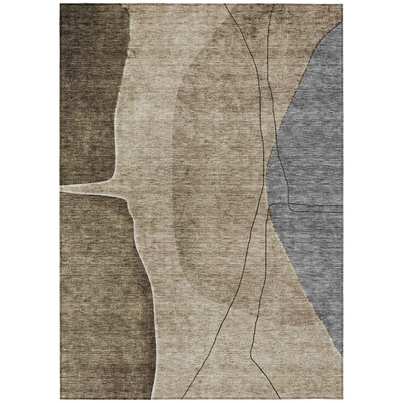 HomeRoots Abstract Transitional Rectangle Outdoor Rug