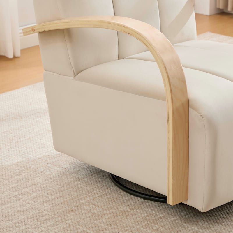 30.7"W 360° Swivel Accent Chair,Modern Upholstered Arm Chair with Metal Base