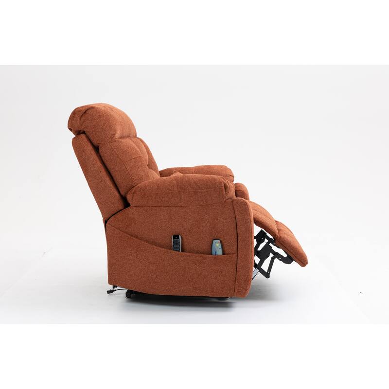 Power Lift Recliner Chair with Heat & Massage, Ergonomic Single Sofa Chair, Electric Recliner Chair with 2 Cup Holders