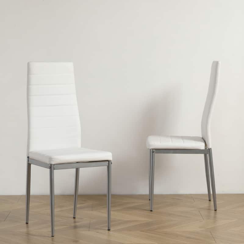 4pcs backrest cushion horizontal sewing decoration PU leather dining chair - (16.5 x 17.7 x 37.8)"