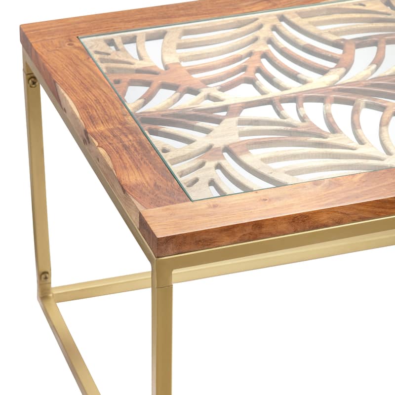 Adagio Laser Cut Wood Acacia Coffee Table - 43.25 x 23.5 x 17.75