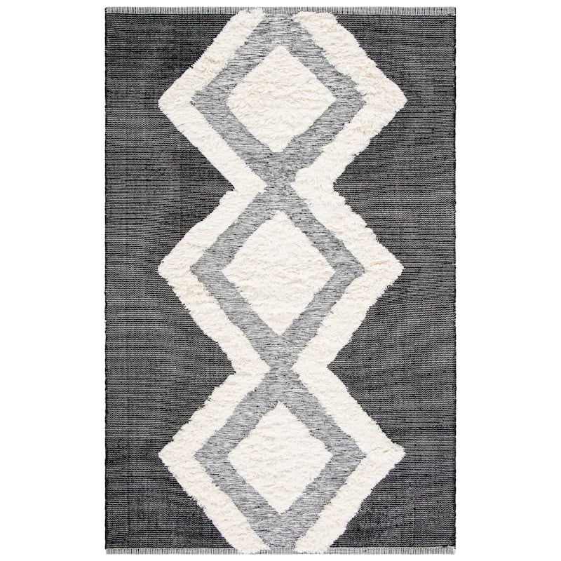 SAFAVIEH Handmade Kenya Nazira Southwestern Wool Rug - 6' x 9' - Ivory/Black