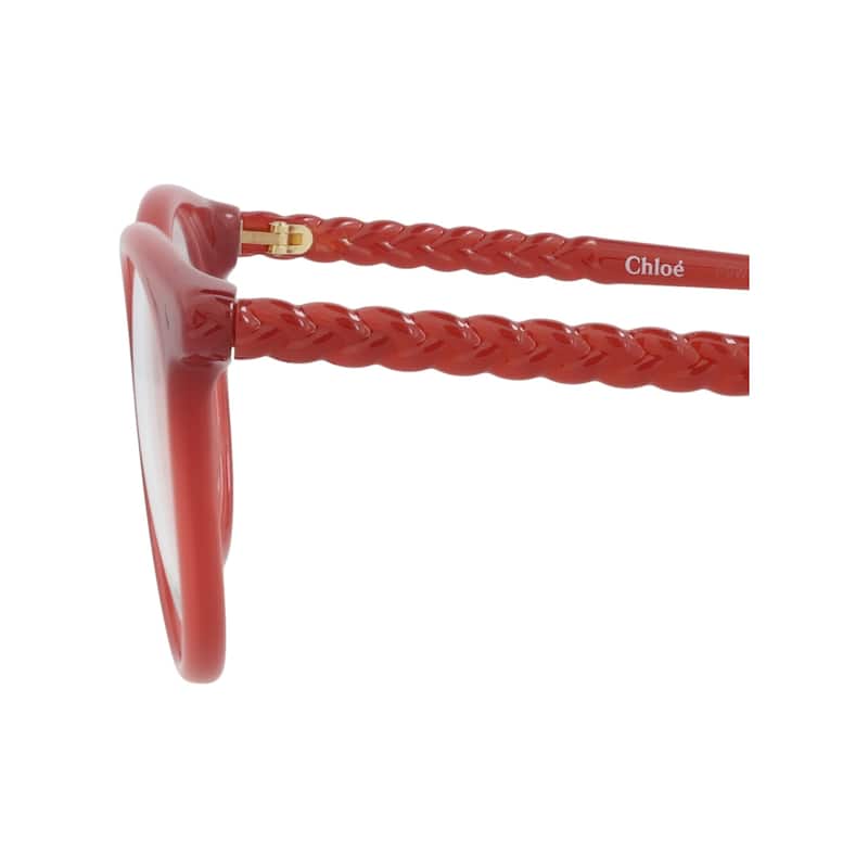 Chloé Round-Frame Bio Injection Optical Frames, Transparent Lens, Shiny Opal Rust Frame