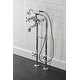 preview thumbnail 25 of 42, Kingston Brass Freestanding Clawfoot Tub Faucet Package with Supply Line in Matte Black Polished Chrome