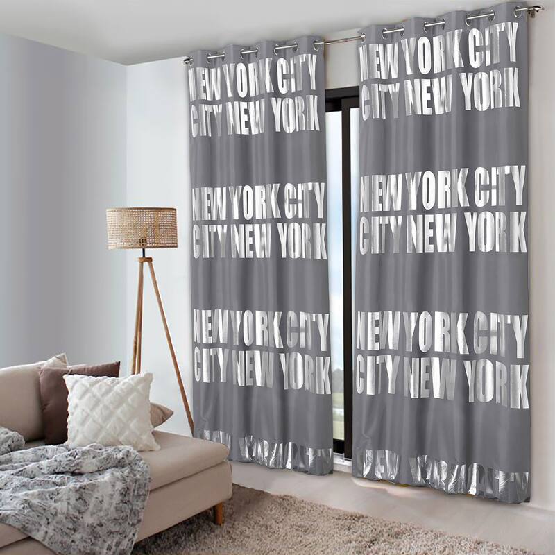 New York City Themed Blackout Extra Wide Curtain Panel 102x55 Inch