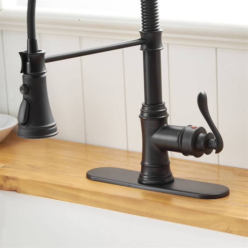 Single Handle Kitchen Sink Faucet With Pull Down Sprayer Commercial Kitchen Faucet One Hole Spring High Arc Gooseneck Bar Faucet