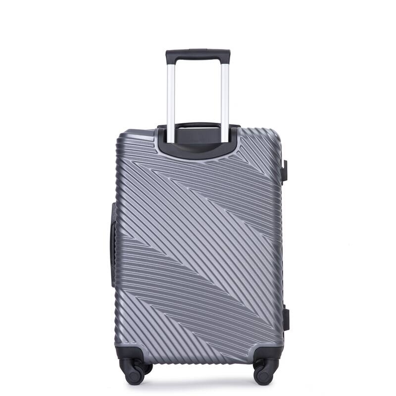 Merax 3 Piece ABS+PC Hardside Lightweight Luggage Sets with Two Hooks and Spinner Wheels, for Family Travel