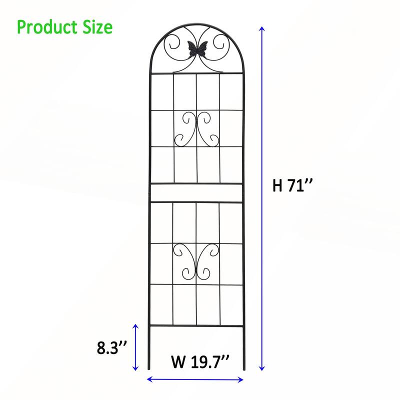 2 Pack Metal Garden Trellis 71in x 19.7in Rustproof Trellis