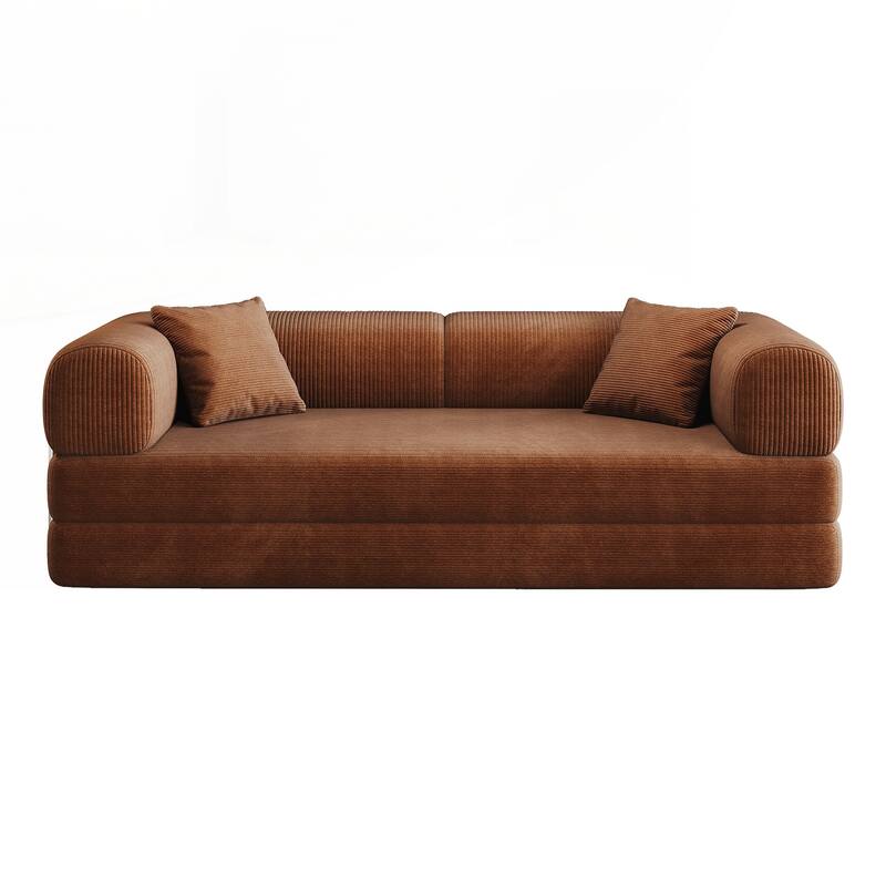 Compression Sofa,Convertible Floor Sofa Bed-with Pillow Back Support Armrest,Comfy Futon Couch Sleeper Bed