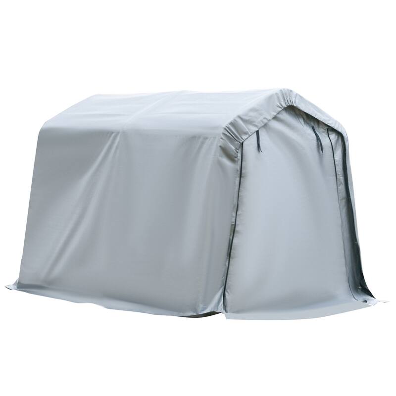 Outsunny 8' L x 6' W Heavy Duty Outdoor Carport Awning/Canopy with Weather-Fighting Material & Stakes / Guy Wire Kit