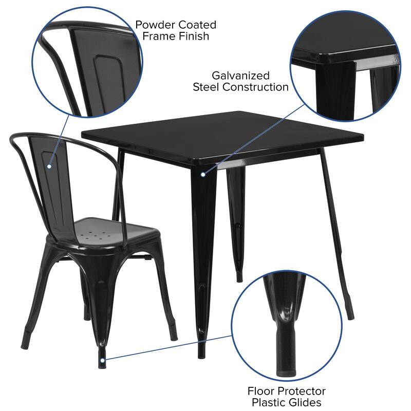 Steel Square Indoor/ Outdoor 5-piece Dining Set