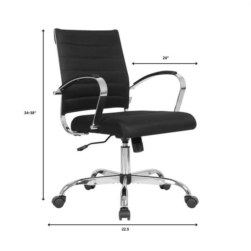 Benmar Ergonomic Mesh Office Chair with Adjustable Height, Tilt, Swivel, Stainless Steel Frame, Lumbar Support & Smooth Casters