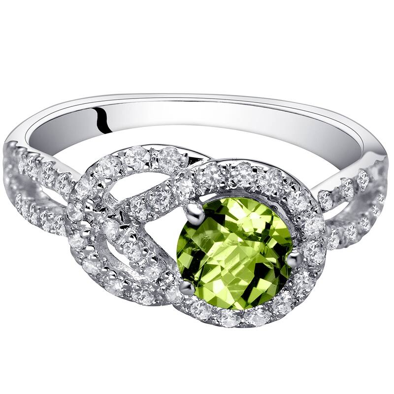 Sterling Silver 0.75 ct Peridot Birthstone Ring