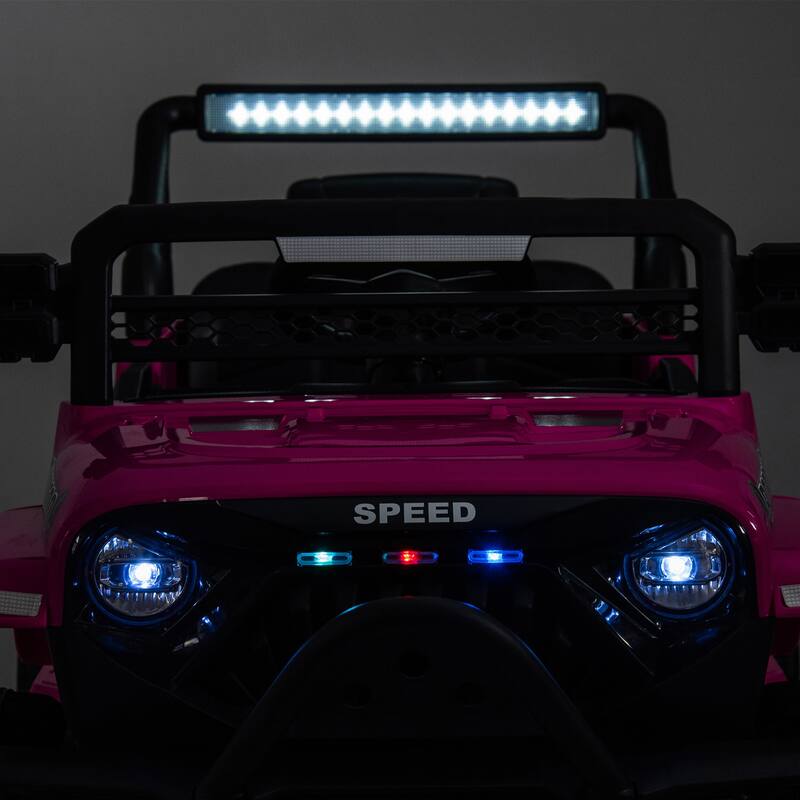 Kids' 12V Ride-On Truck with Early Education, LED Lights, and Music, Perfect Holiday Gift