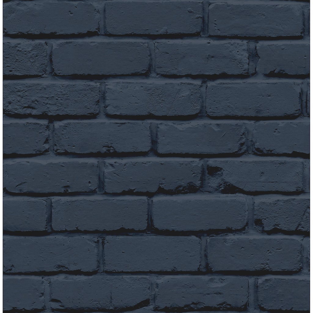 Fine Decor Alpin Navy Painted Brick Wallpaper