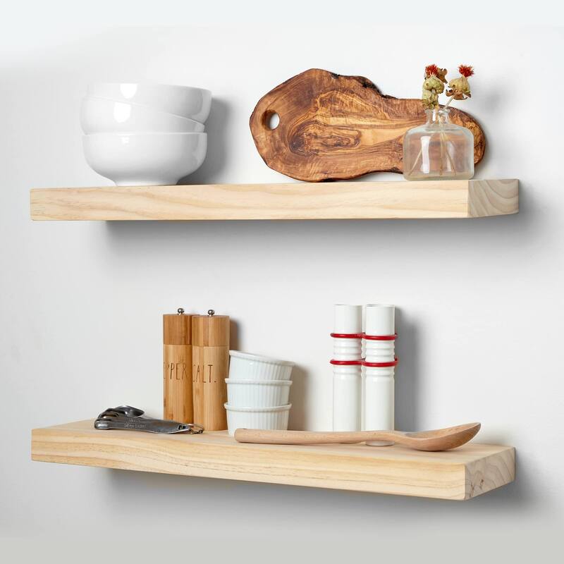 Premium Solid Wood Floating Shelves 24 inch,Set of 2 Bed Bath