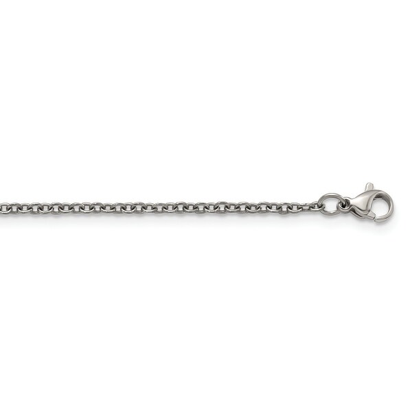 Chisel Titanium High Polished 2.25mm Fancy Lobster Clasp Cable Chain. Opens flyout.