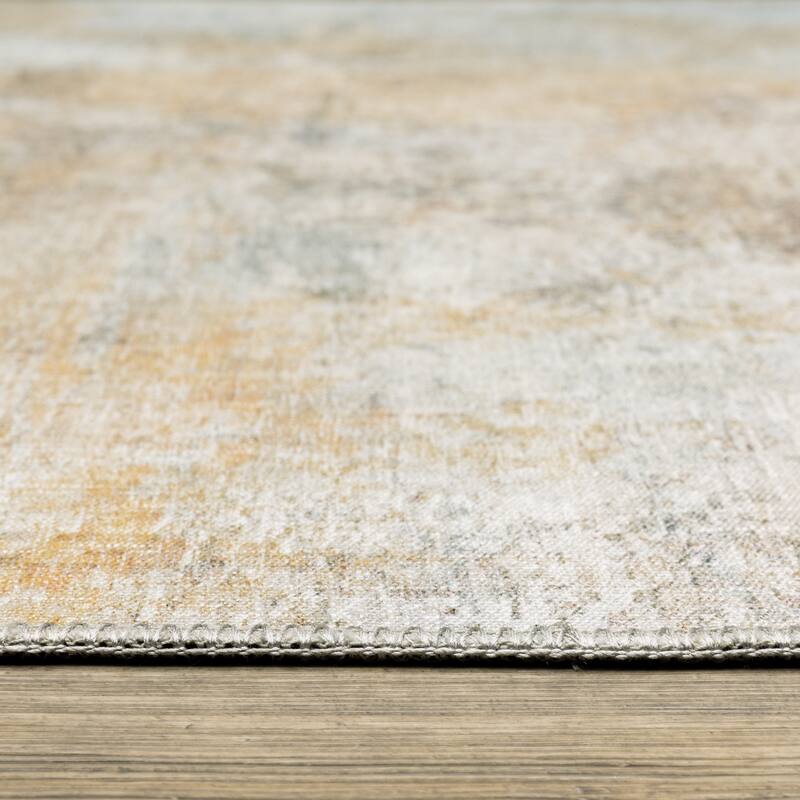 Vista Home Montreux Contemporary Abstract Yellow/Gold Area Rug