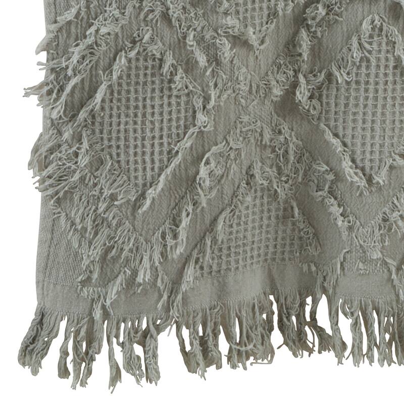 Waffle Weave Table Runner With Fringe Design