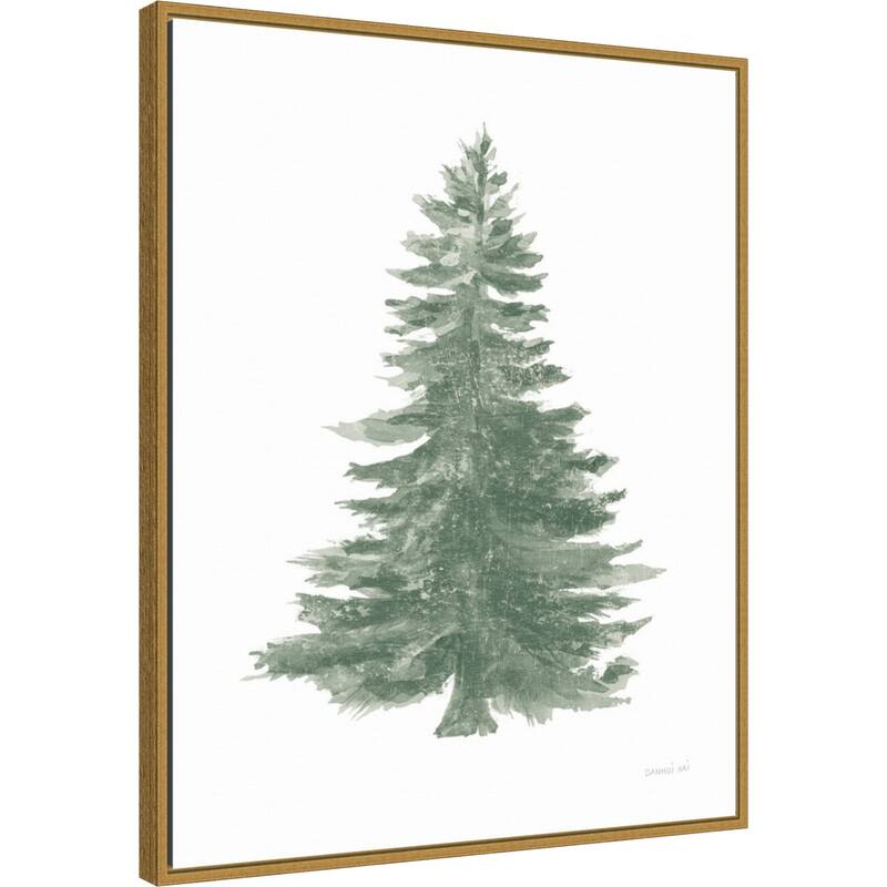 Floursack Holiday Tree by Danhui Nai Framed Canvas Wall Art