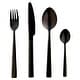 preview thumbnail 1 of 1, Flatware Stainless Steel Onyx Black 16PC Set - None